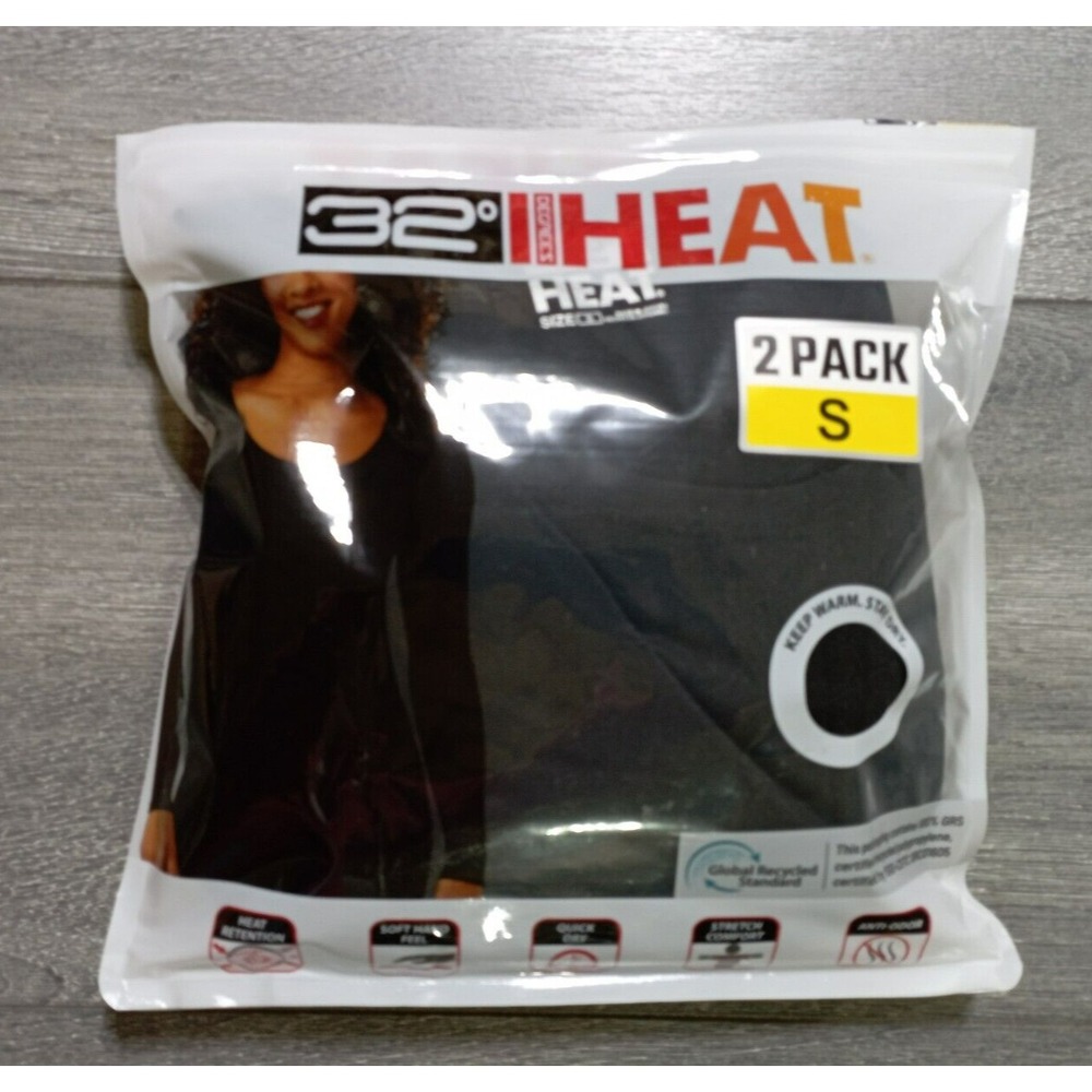 32 Degrees Heat *2 Pack* Shirts Small Black Heat Retention Baselayer Womens